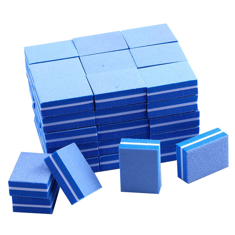 lot de 50 mini blocs polissoirs ongles bleus
