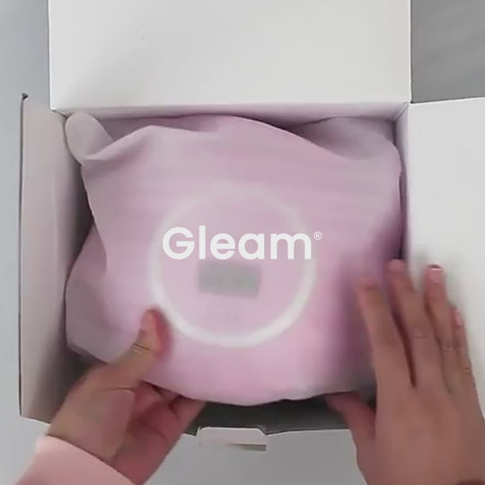 vidéo de déballage de l'appareil sèche ongle en version rose, test de la lampe allumée et vue intérieur des ampoules UV